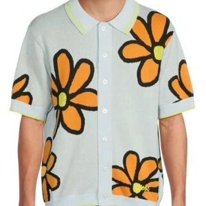 WeSC Daisy Unisex Polo Cardigan Winter Sky Men's XL Women's XXL Button Front NWT